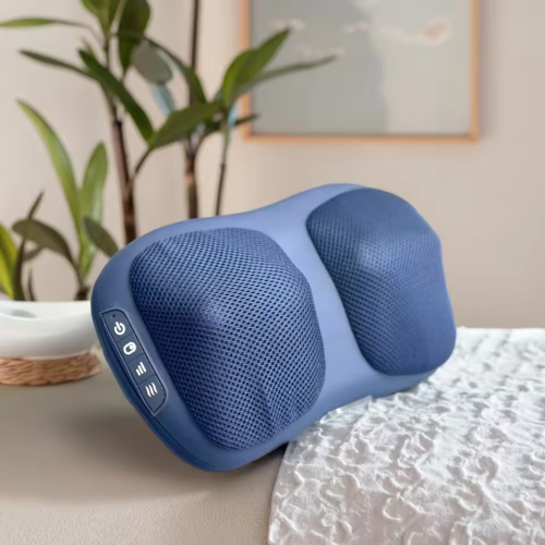 Cordless Shiatsu Massager Pillow Vibration Feature Heated Lumbar Support Office Chair Seat Cushion Neck Body Health Care